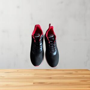 Men's Air Running Shoes Size 10 Black Red Knit Athletic Tennis Sneakers